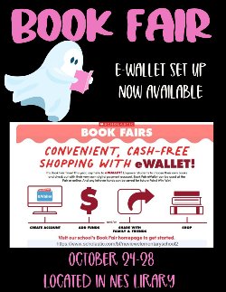A ghost reading a pink book. Computer, money, arrow, and book symbol representing eWallet to pay for books.